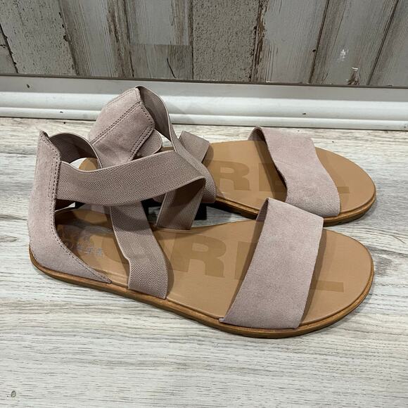 Sorel Ella 2 Ankle Wrap Suede Slingback Strappy Sandals Size 9.5 - Picture 1 of 5